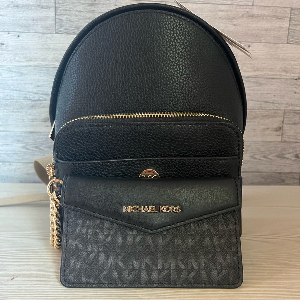 Michael Kors Black Mini Backpack with Gold Hardware - Picture 2 of 9